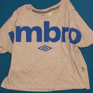 Heather Grey Workout T-Shirt with Blue Logo